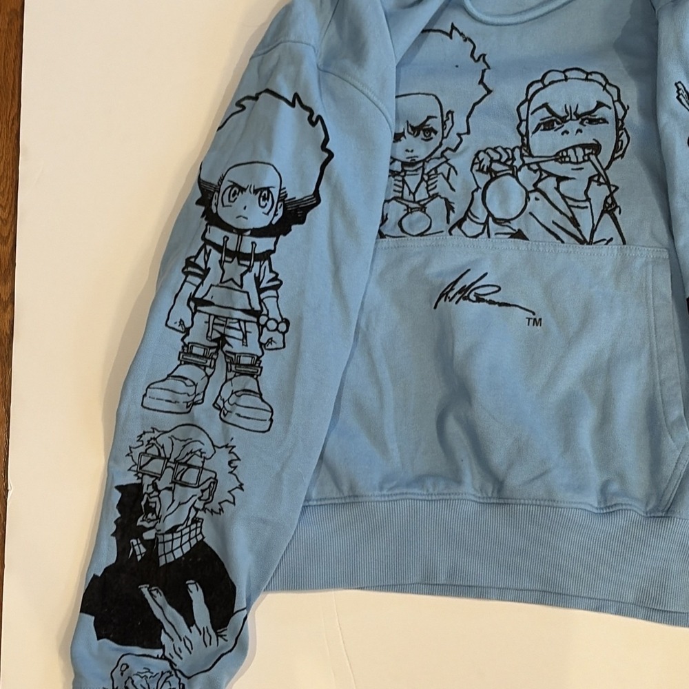 DEKRYPTIC  X  THE  BOONDOCKS   - GOLD  WINNERS OUTLINE BLUE HOODIE 2XL - Picture 10 of 16